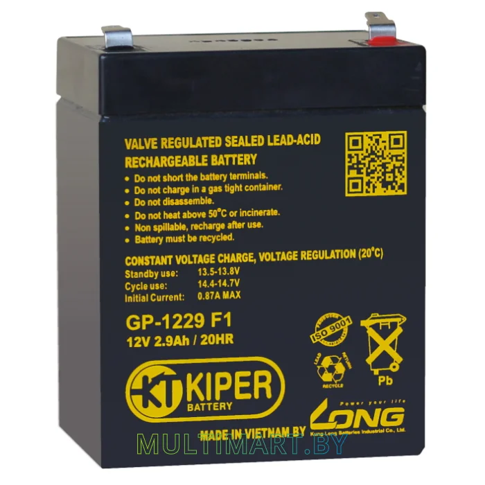 Аккумулятор для ИБП Kiper GP-1229 F1 (12В/2.9 А·ч)